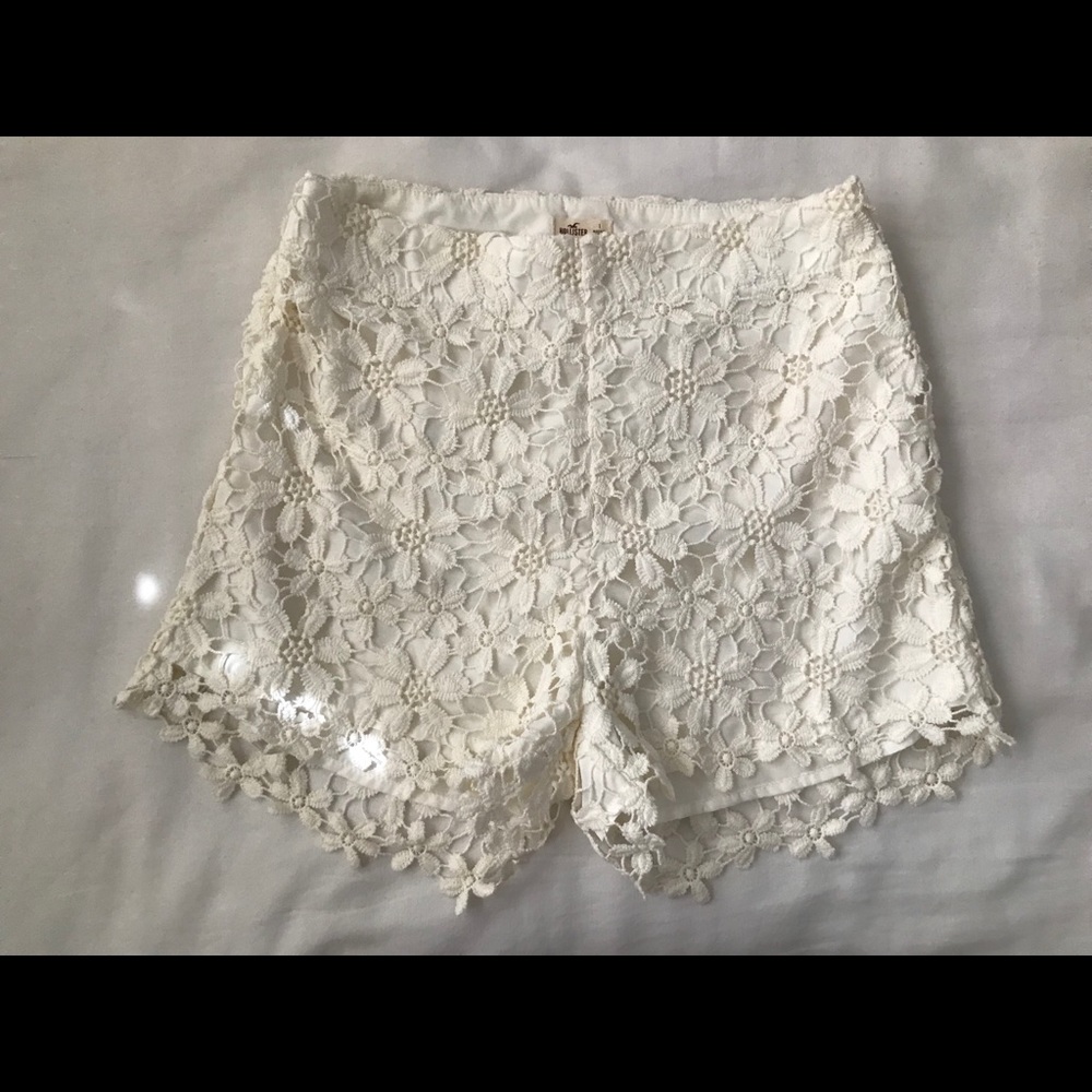 White floral shorts